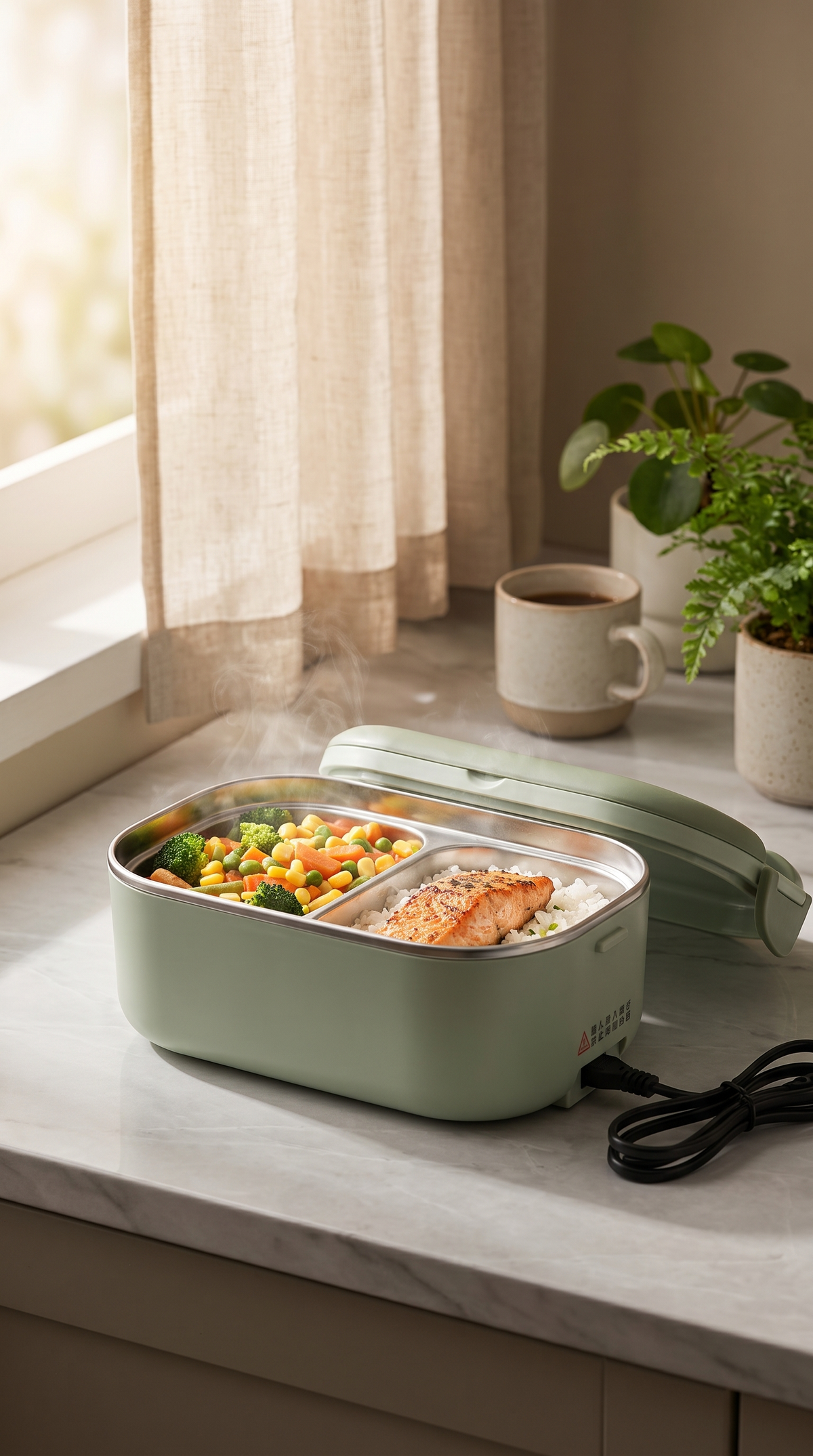 Lunch box verde salvia in cucina